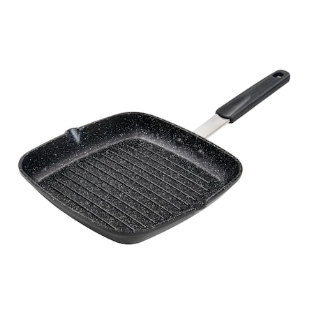 Pan De Molde 10 in. Grill Pan & Non-Stick Aluminium Cookware with Stainless Steel Chefs Handle PA3618541